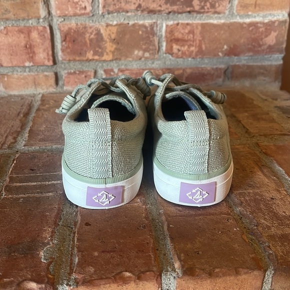 LIKE NEW Sperry Crest Vibe Linen Sneakers in Baja Green - Picture 3 of 8